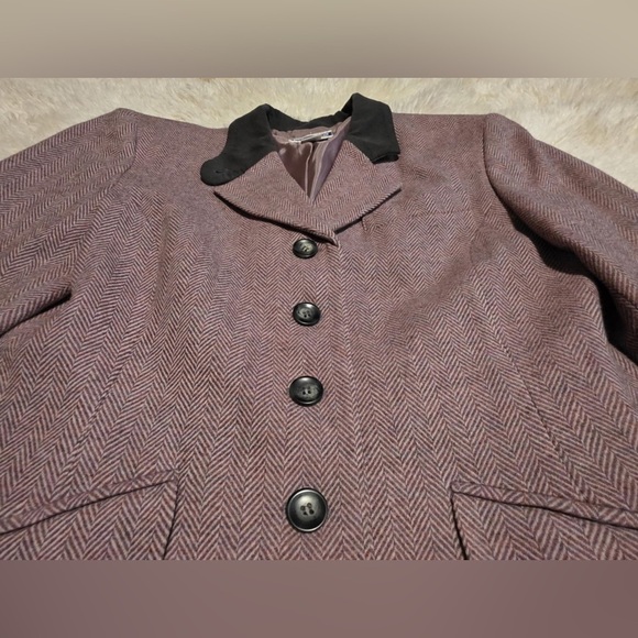 Pendleton Women's Tweed Herringbone Blazer - Purple - Size 4 EUC - Picture 3 of 11